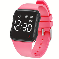 Square Digital Watch Alarm Stopwatch Timer Date Display LED Unisex