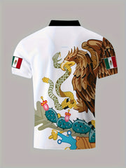 Eagle Snake Pattern Men's Short Sleeve Shirt