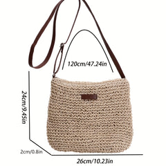 Straw Beach Bag Women's Woven Crossbody Shoulder Bag For Holiday