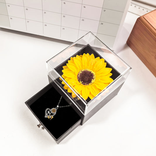 Sunflower Jewelry & Soap Flower Brooch Set