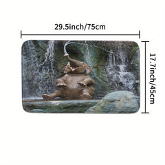 Elephant Print Shower Curtain Set with Rug & Hooks