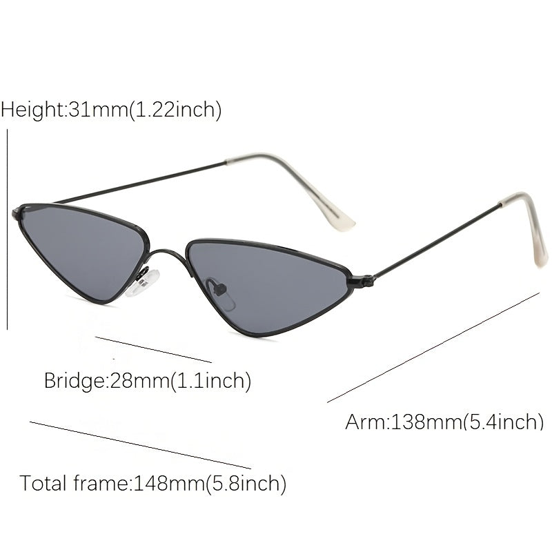 Cat Eye Sunglasses For Women Vintage Triangle Narrow Glasses