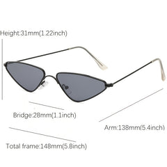 Cat Eye Sunglasses For Women Vintage Triangle Narrow Glasses