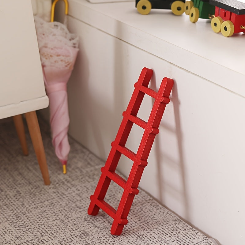 1pc Wooden Ladder Model Dollhouse 1:12 Scale OB11 BJD Collectibles
