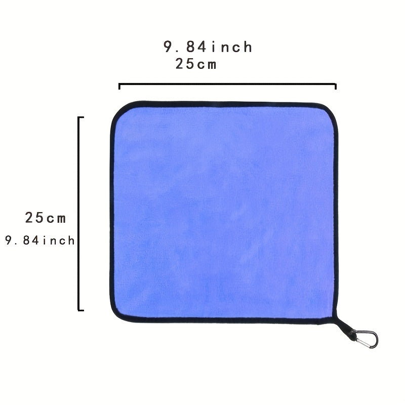 Coral Velvet Fishing Towel with Mountaineering Buckle