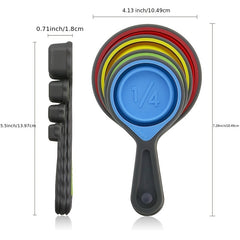 9pcs Collapsible Measuring Cups Set Engraved Metric US Markings