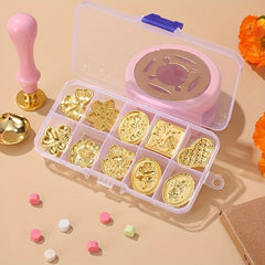 10pcs Seal Stamp Head Embossed Seal Head Retro Envelope Wax Seal Head