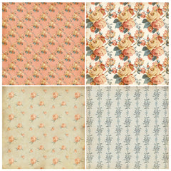 12pcs Flower Series Scrapbook Paper for DIY Photo Album Background