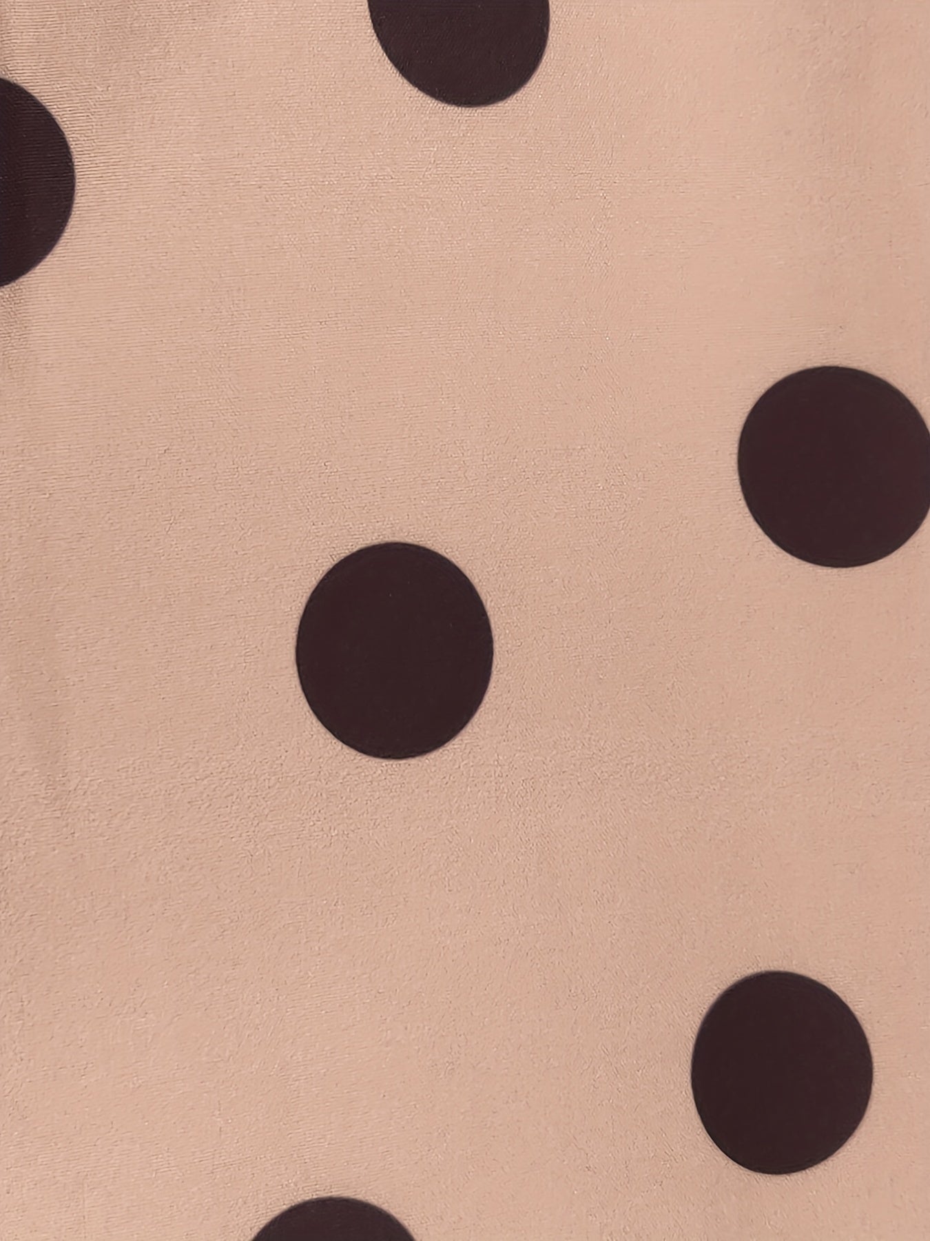  Polka Dot Print Long Sleeve Lapel Collar Dress