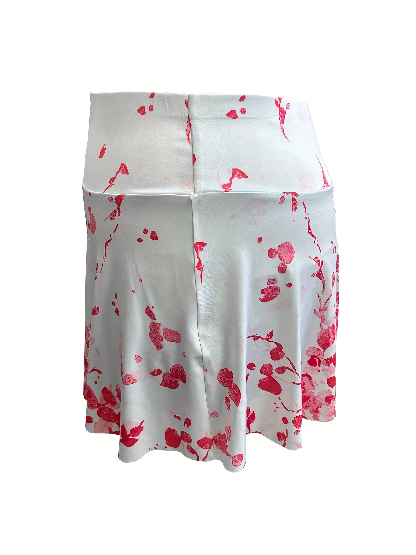  Floral Print Wide Waist High Rise Fitness Skort