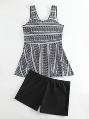  Boho Tankini Set Women's Two Piece Swimsuit