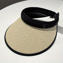 Breathable Sunscreen Ponytail Straw Hats UV Protection Sun Hat For Women