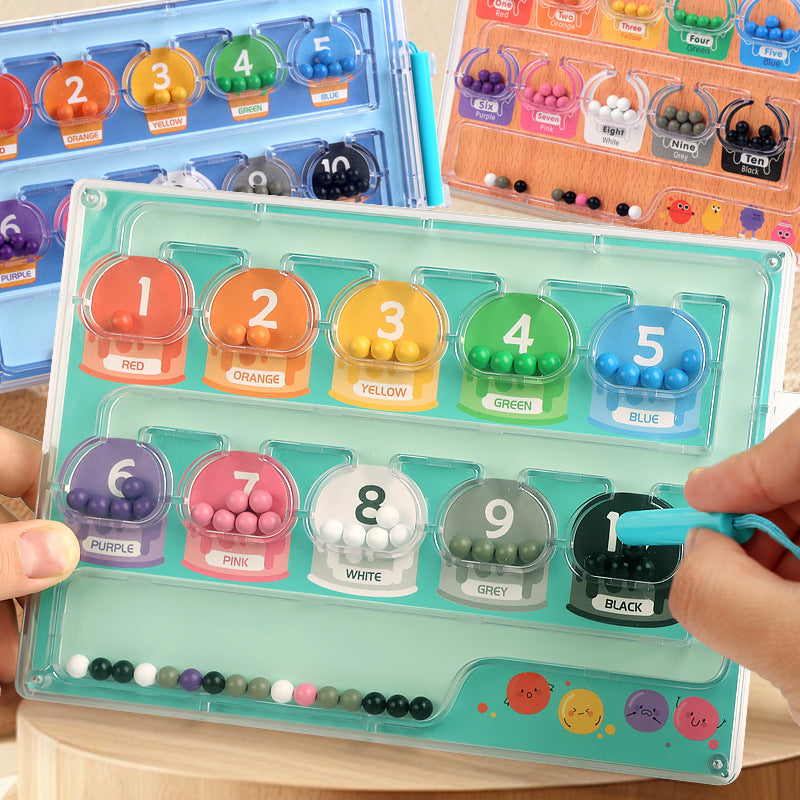 Educational Maze Toy for Kids Bead Sorting Game Numbered Slots