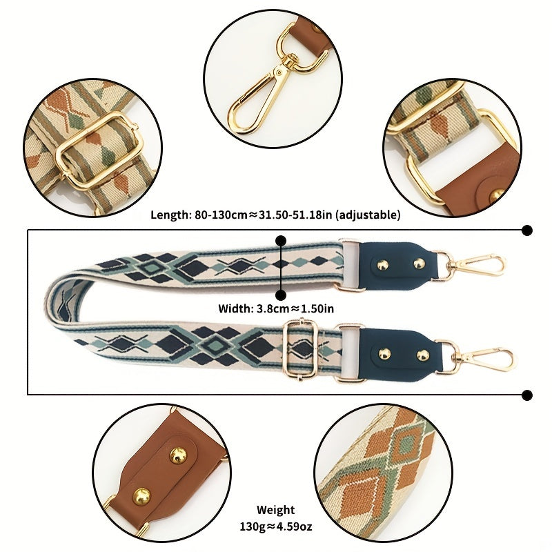 Vintage Pattern Bag Strap Lightweight Adjustable Strap Stylish Strap