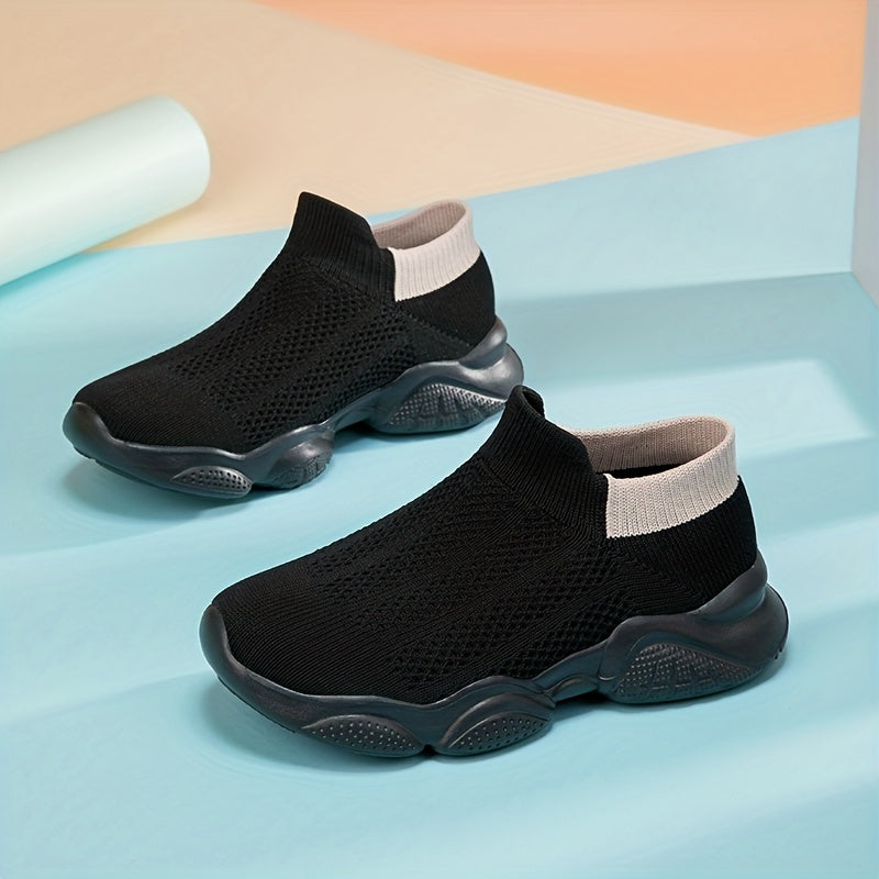 Boys Breathable Knit Sneakers Casual Running Shoes