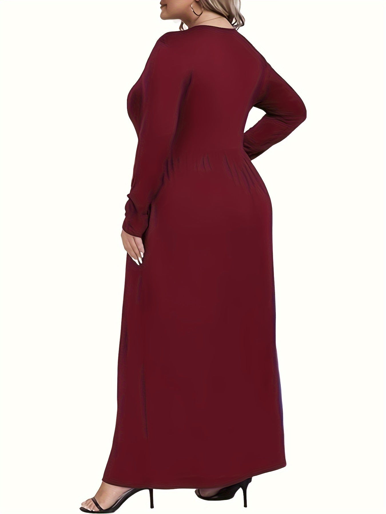  Long Sleeve Maxi Dress With Pockets
