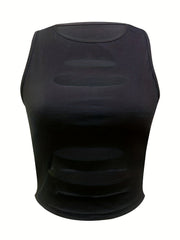 Y2K Crew Neck Sleeveless Top