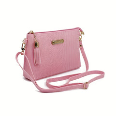 Crocodile Pattern Crossbody Bag PU Shoulder Bag Women's Handbag