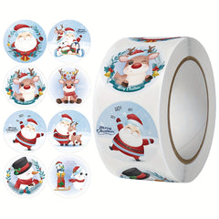 500pcs Christmas Theme Gift Label Sticker Box