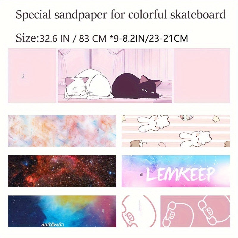 Colorful Skateboard Sandpaper Non-slip DIY Sticker