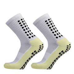 Non slip Silicone Bottom Athletic Socks For Football Mid Calf