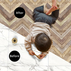 Wood Grain Printed Stair Stickers Waterproof Home Decoration