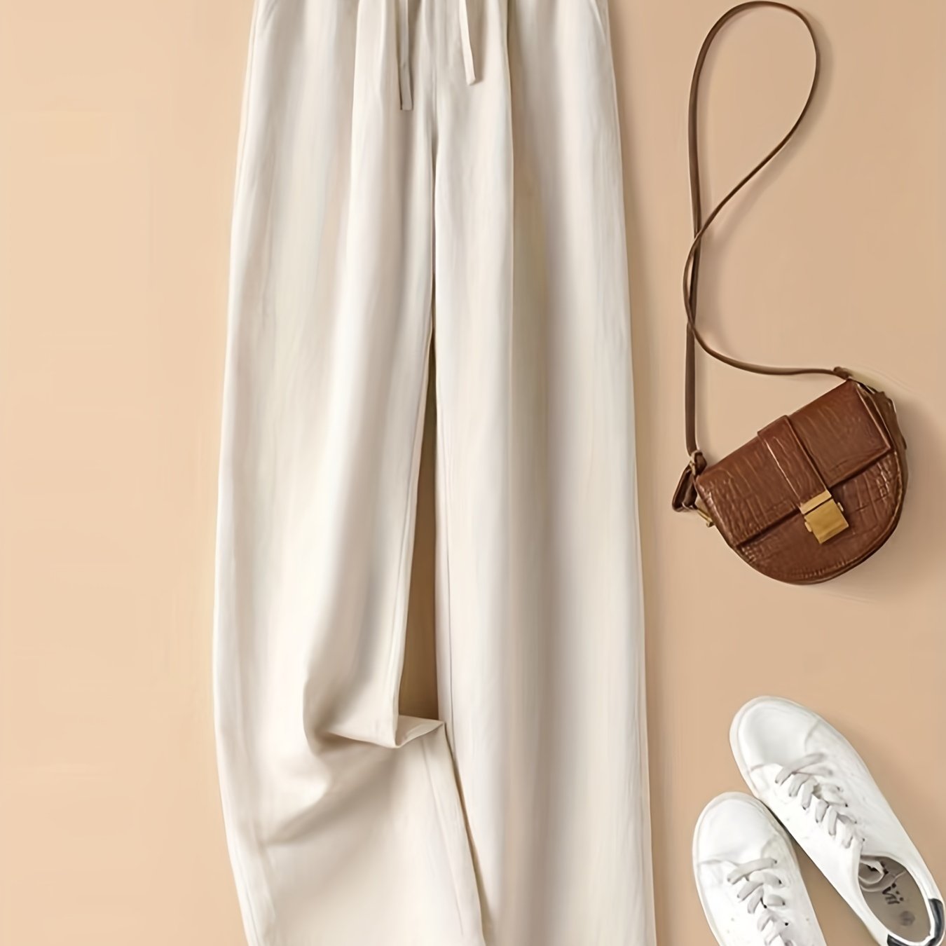 Wide Leg Elastic Waist Pants for Women