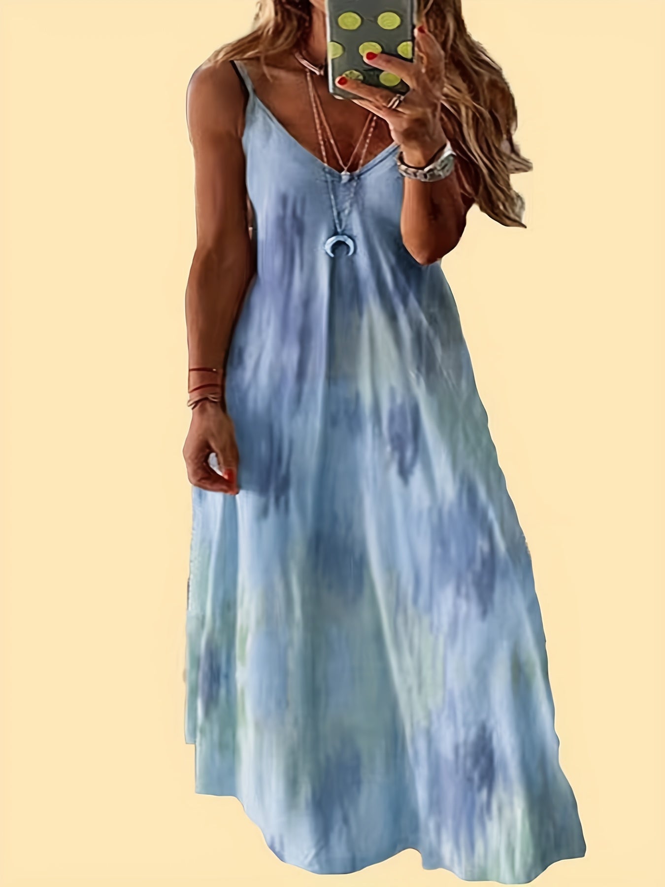  Leopard Print V Neck Cami Maxi Dress