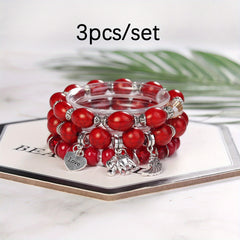 Bohemian Beaded Elephant Wings LOVE Ball Bracelet
