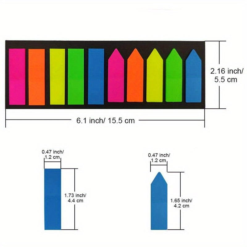 10pcs 200sheets Colorful PET Fluorescent Sticky Notes Transparent Memo Pad