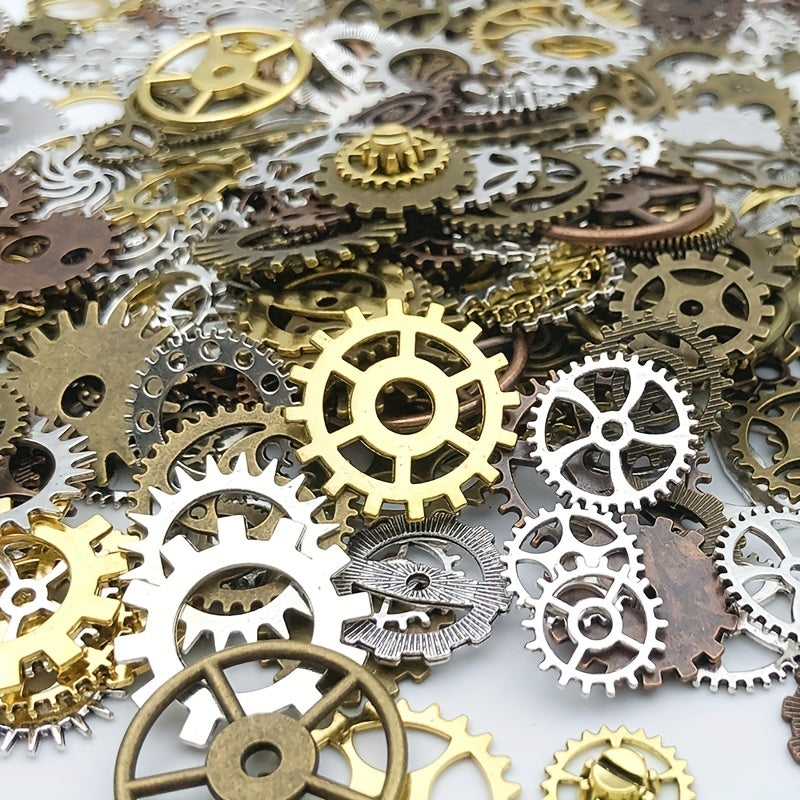 1 Oz Random Mix Metal Cogs Gears Charms For DIY Jewelry