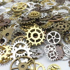 1 Oz Random Mix Metal Cogs Gears Charms For DIY Jewelry