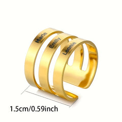 316L Stainless Steel 18k Plated Hallow Ring Customized Jewelry