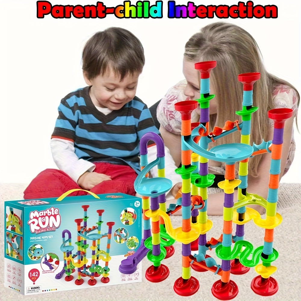 Colorful Marble Run Building Blocks 3D Rolling Maze Game for Kids