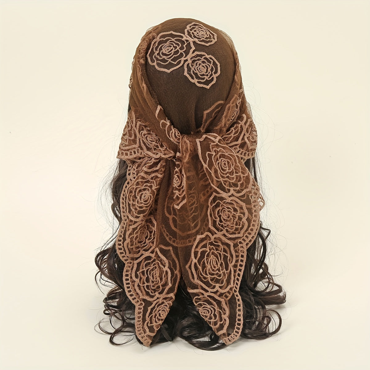 Lace Floral Embroidery Bandana Breathable Head Scarf Boho Shawl
