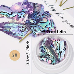 3D Mermaid Flakes Nail Art Decoration - Colorful Shell Slices Glitter Sequins