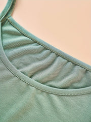 Solid Cami Top Crew Neck Sleeveless Lingerie