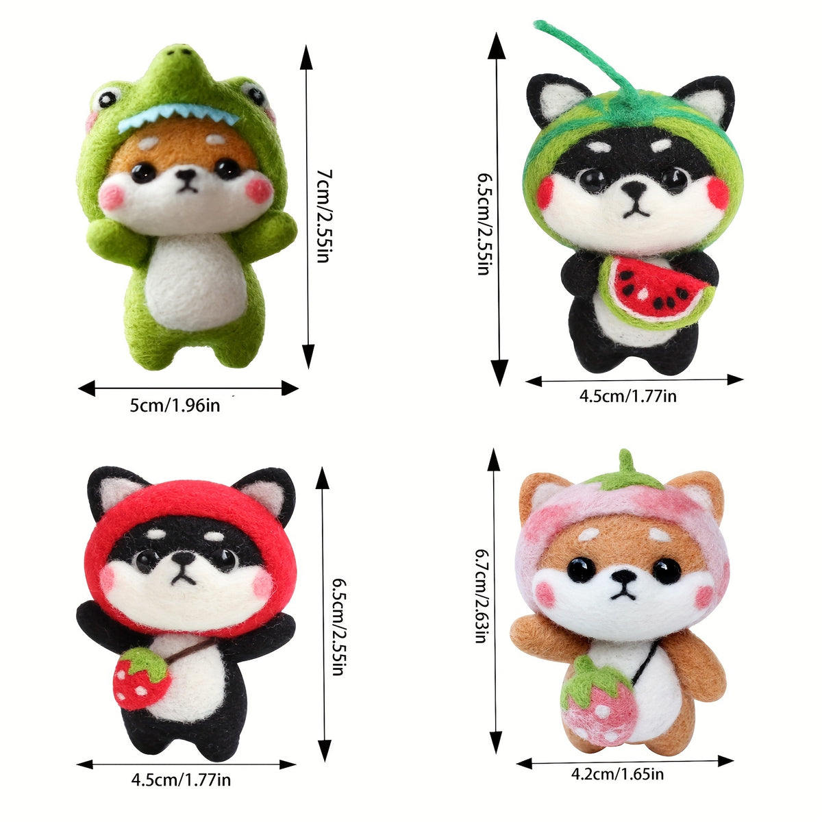Needle Felting Kit For Beginners Dog Shiba DIY Craft Material Package