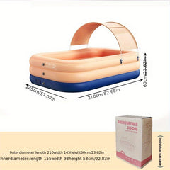 Summer Fun: Canopy Shade Inflatable Pool for Family