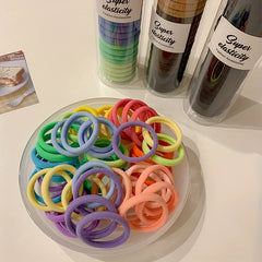 100pcs Colorful Hair Tie Ponytail Holders Hair Accessories