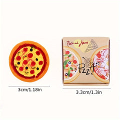 2pcs Pizza & Box Set Realistic ABS Dollhouse Scene with Colorful Pizzas