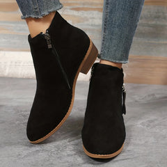 Women's Pointed Toe Ankle Boots Side Zip Booties Comfortable & Casual Shoes