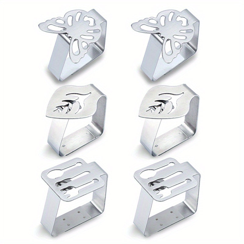 6pcs Stainless Steel Tablecloth Clip for Outdoor Picnics