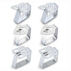 6pcs Stainless Steel Tablecloth Clip for Outdoor Picnics