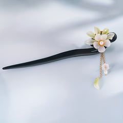 Chinese Style Flower Hairpin Wooden Hair Stick Ancient Costume Headwear