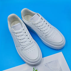 Women's Solid Skate Shoes Casual Lace Up Outdoor Shoes Lightweight