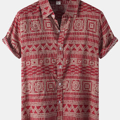 Men's Hawaiian Shirts Floral Print Short Sleeve Button Down Shirt