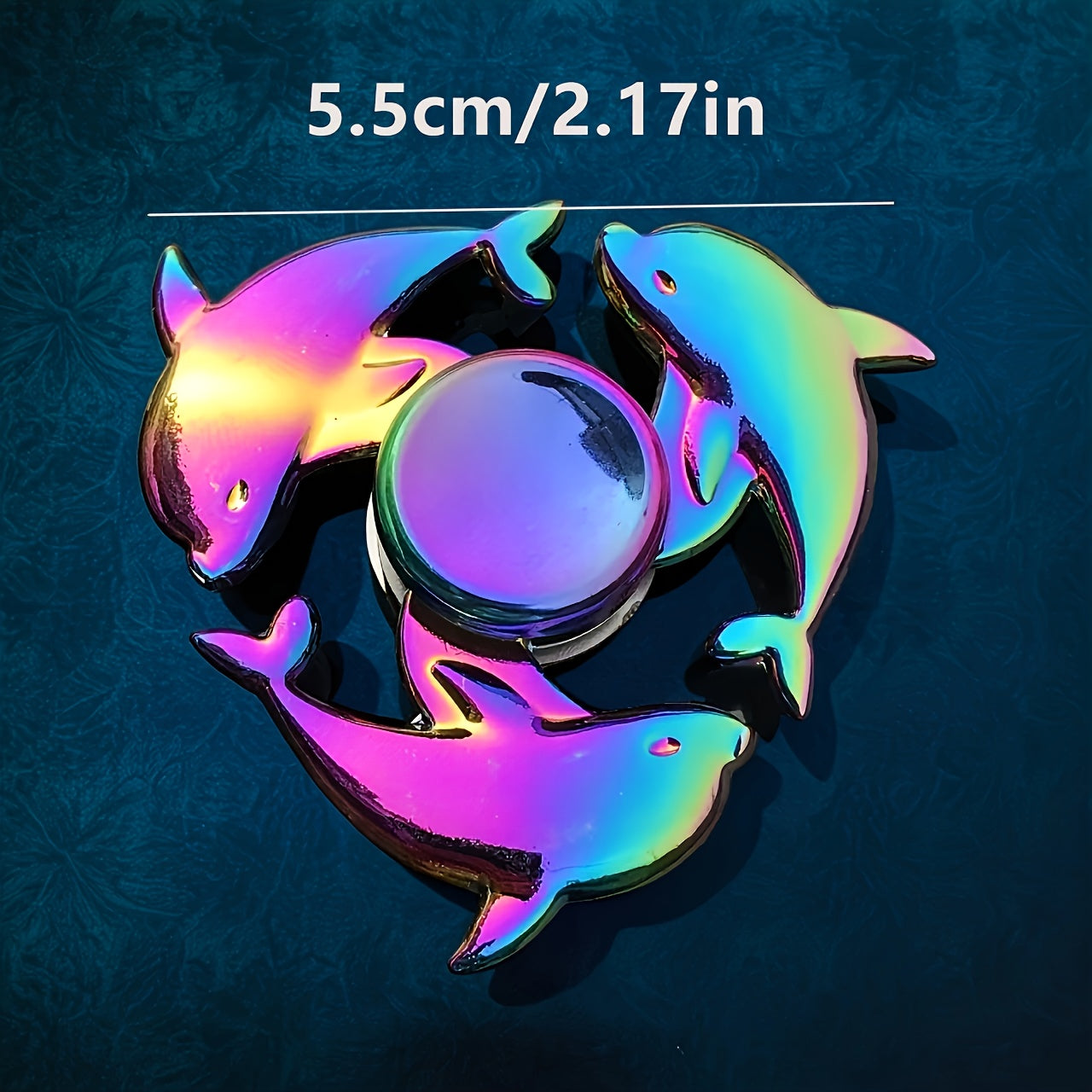 Colorful Metal Finger Spinner Dolphin Shaped Toy for Relaxation