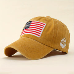 American Flag Embroidery Baseball Cap Unisex Distressed Dad Hats Adjustable
