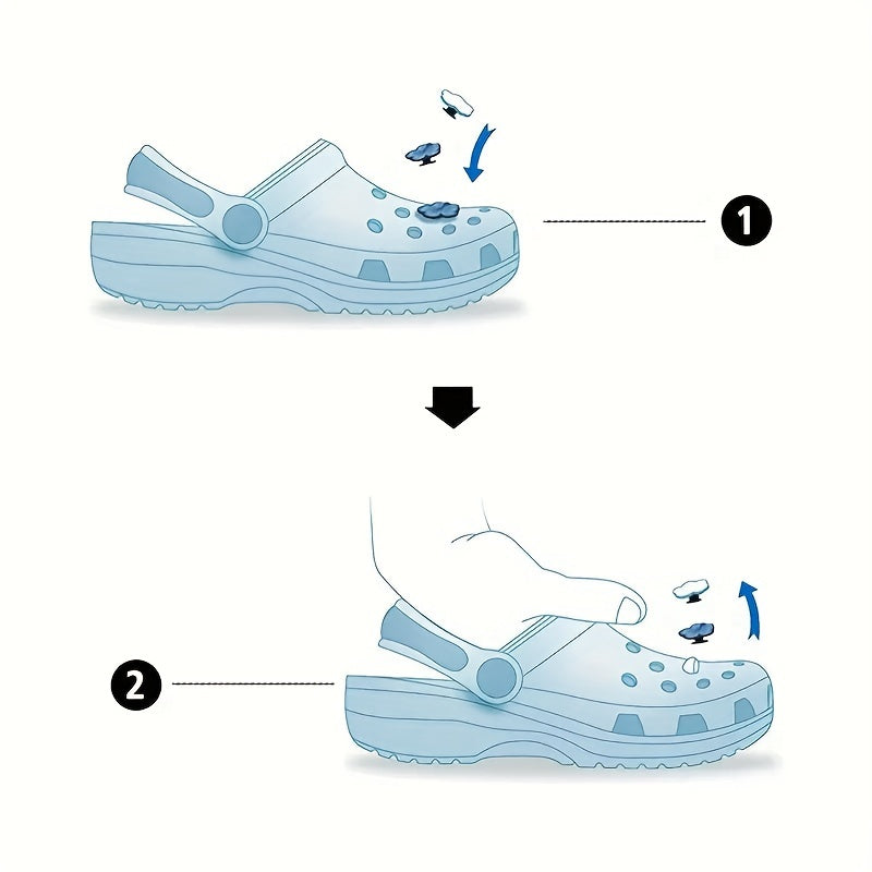 8pcs Cartoon Shoe Charms For Clogs Slides Sandals PVC Decorations